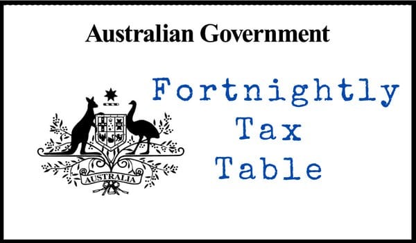 Fortnightly tax table Australia