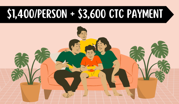 $1,400Person + $3,600 CTC Payment